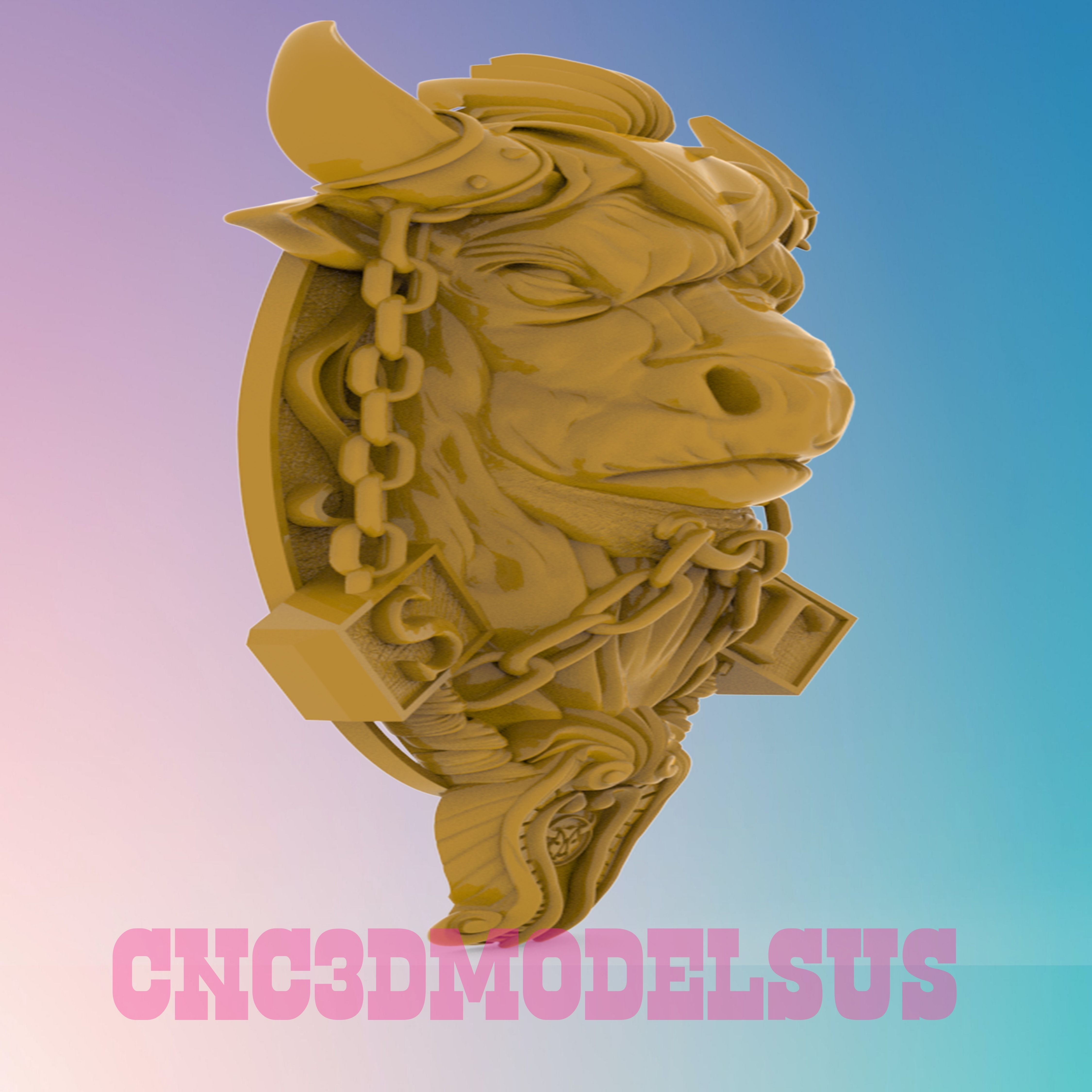 Bull 3D MODEL STL FILE FOR CNC ROUTER LASER 3D print model_1