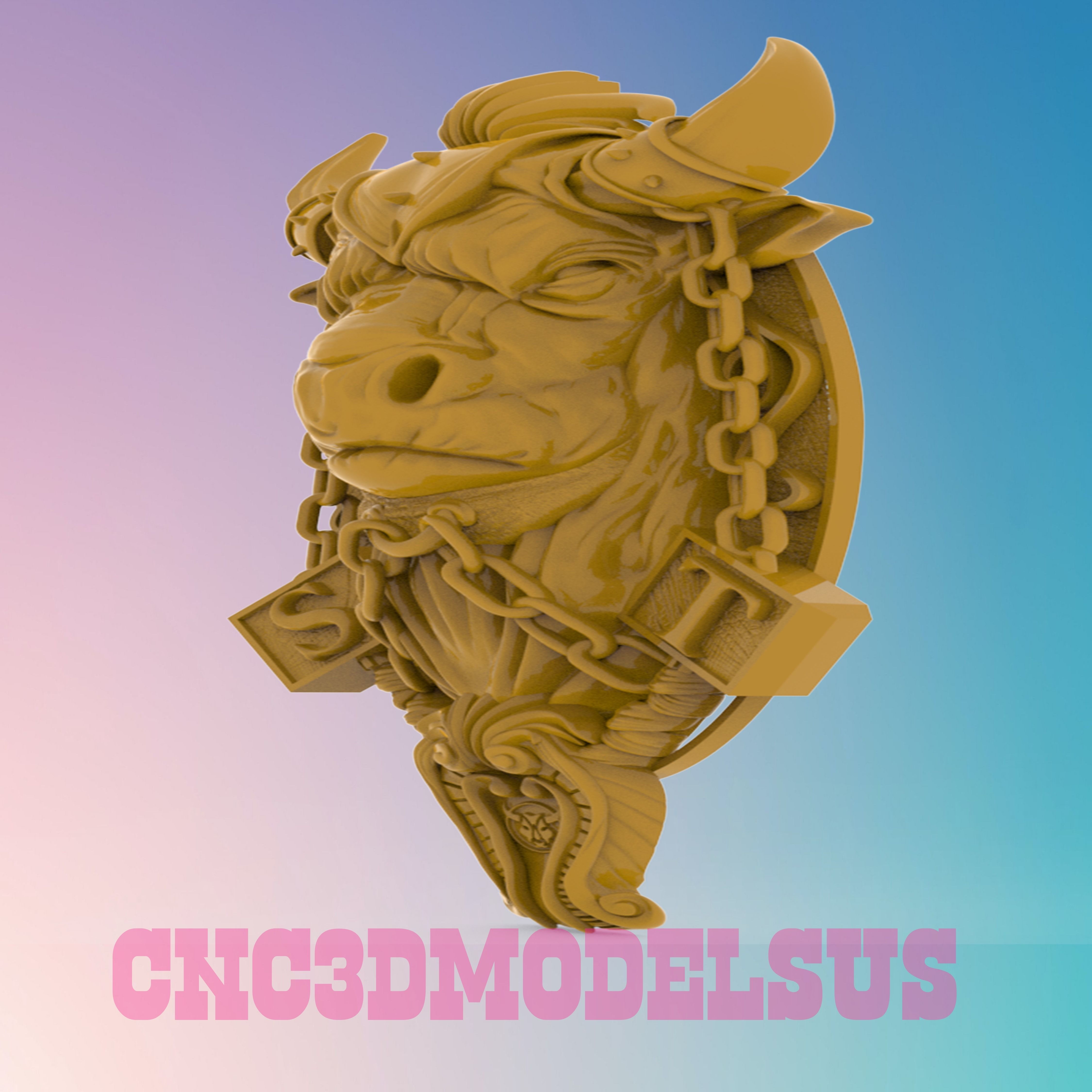 Bull 3D MODEL STL FILE FOR CNC ROUTER LASER 3D print model_2