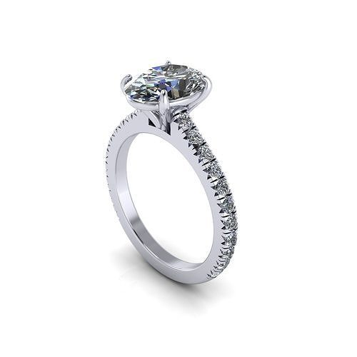 Women Diamond Engagement Ring R179 3D print model