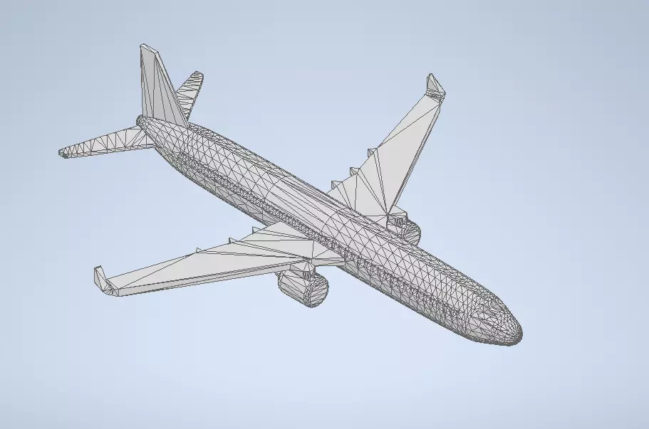 Displayed as mesh - Boeing 747 inspired toy 3D print model_0