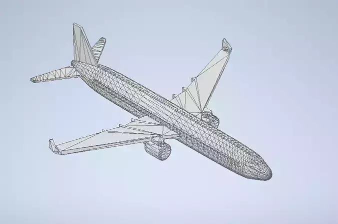 Displayed as mesh - Boeing 747 inspired toy 3D print model
