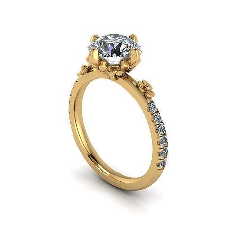 Solitaire Women Diamond Fashion Ring R195 3D print model