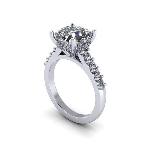 Women Diamond Engagement Ring R185 3D print model