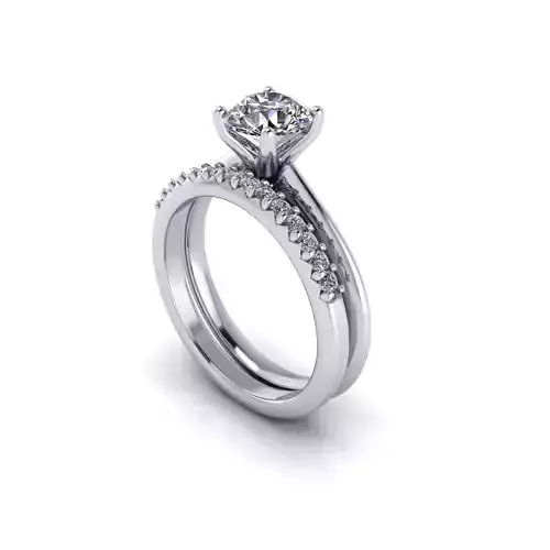 Matching Women Diamond Wedding Ring R56