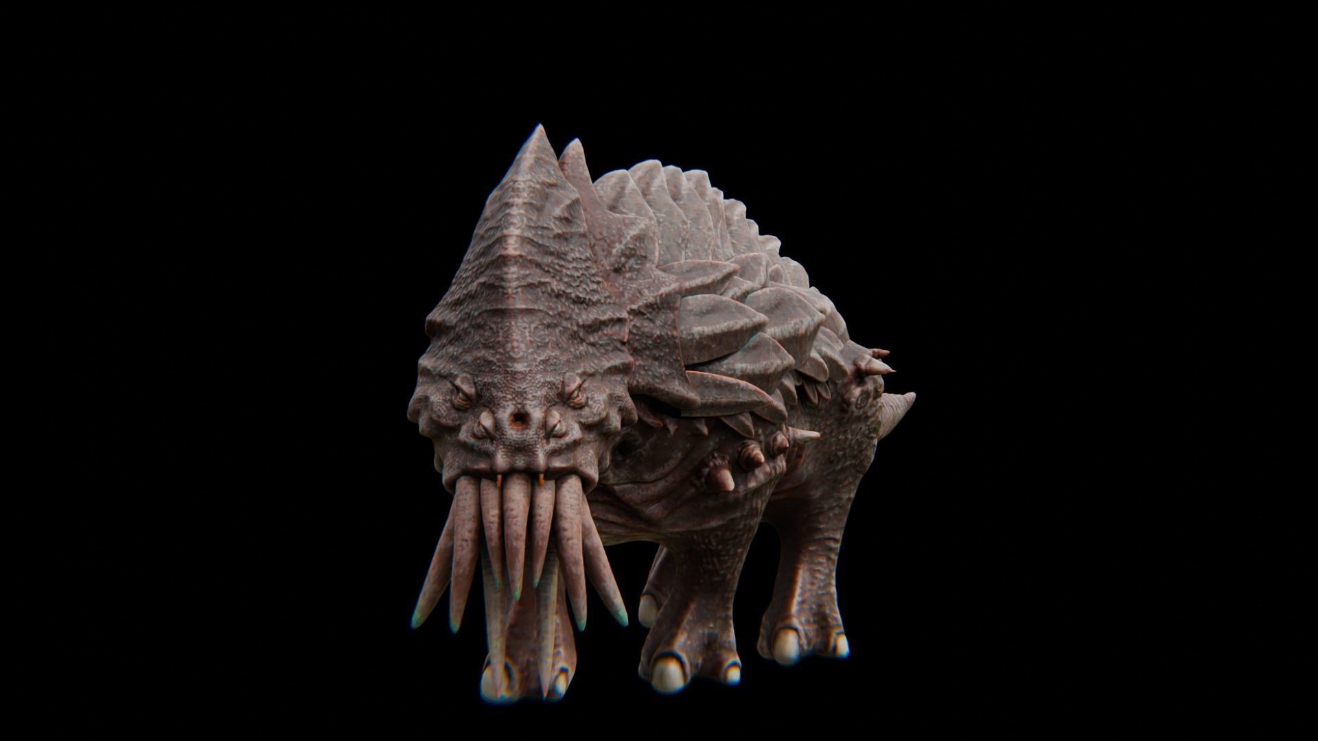 Behemoth Alien Creature Low-poly 3D model_28