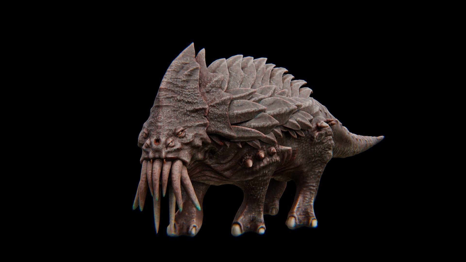 Behemoth Alien Creature Low-poly 3D model_26
