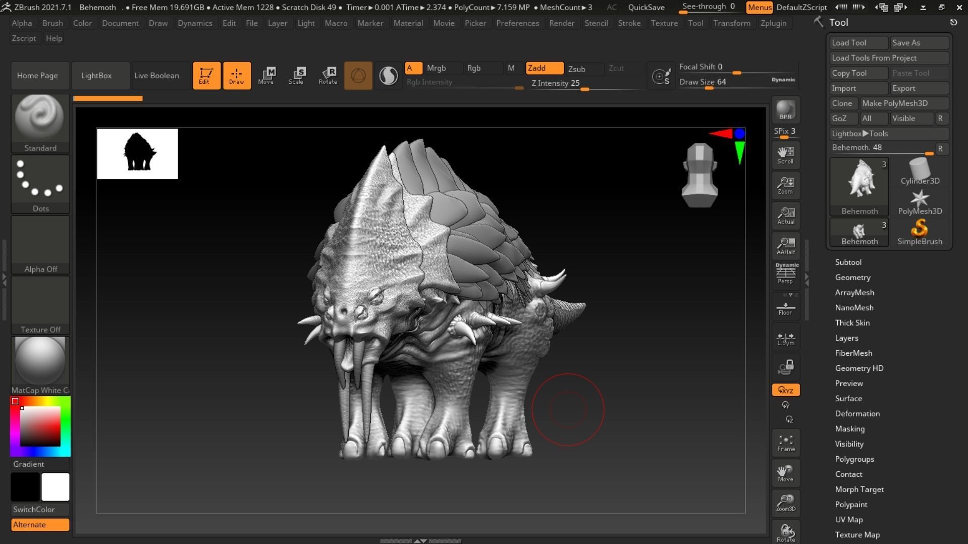 Behemoth Alien Creature Low-poly 3D model_16