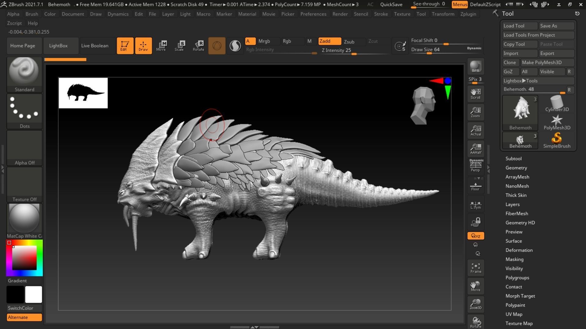 Behemoth Alien Creature Low-poly 3D model_17