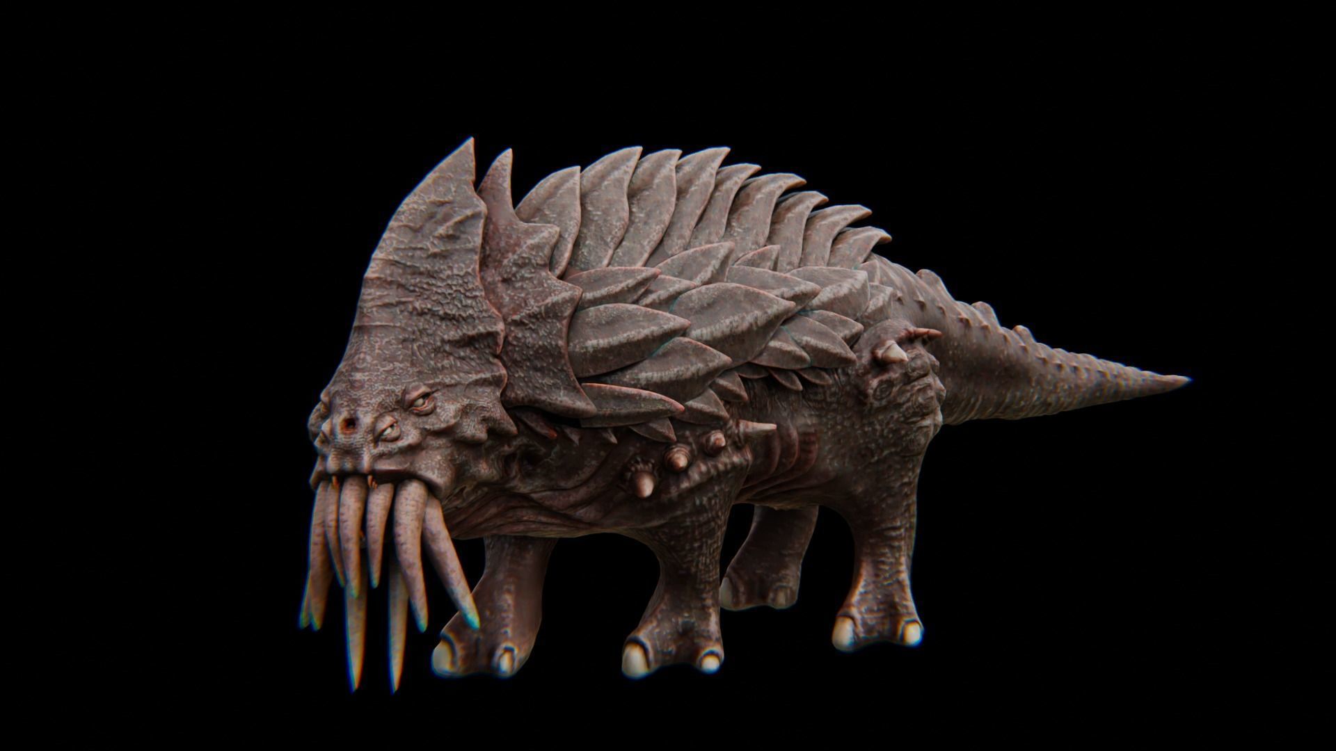 Behemoth Alien Creature Low-poly 3D model_18