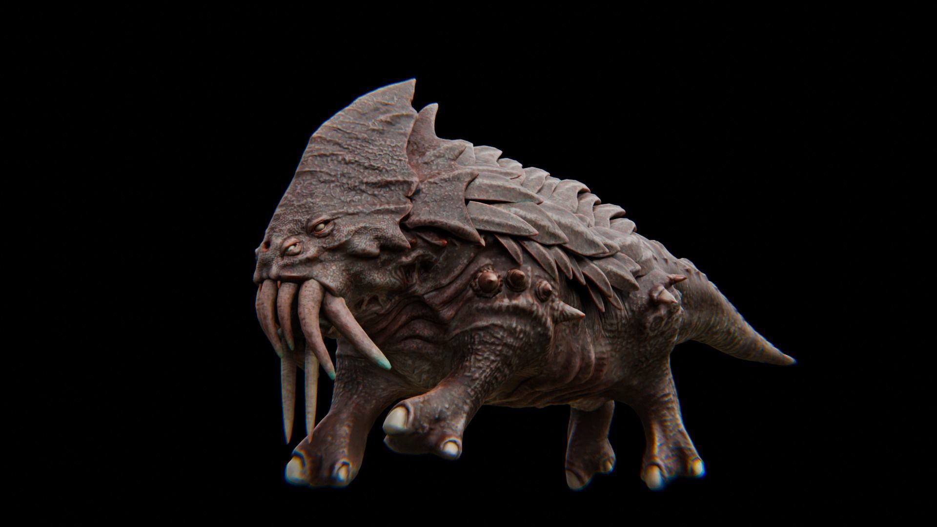 Behemoth Alien Creature Low-poly 3D model_23