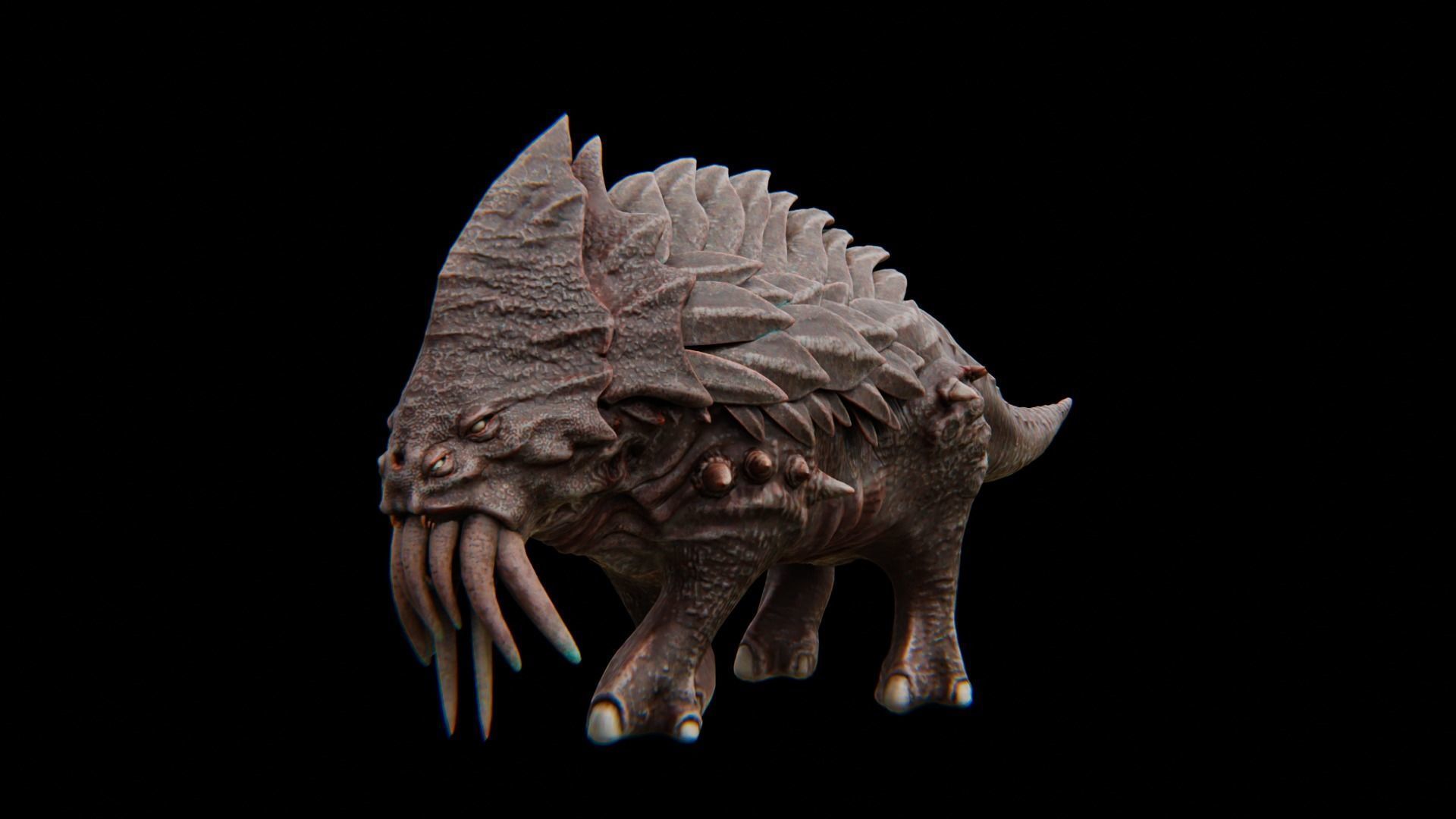 Behemoth Alien Creature Low-poly 3D model_25