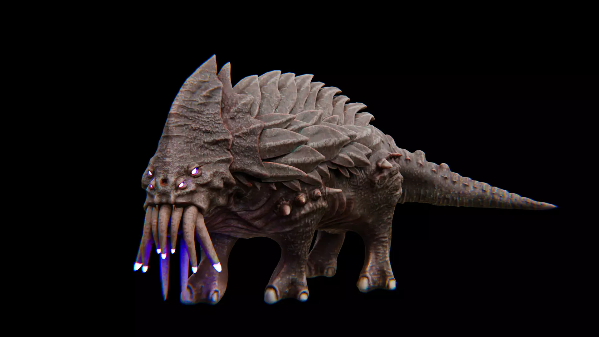 Behemoth Alien Creature Low-poly 3D model_0