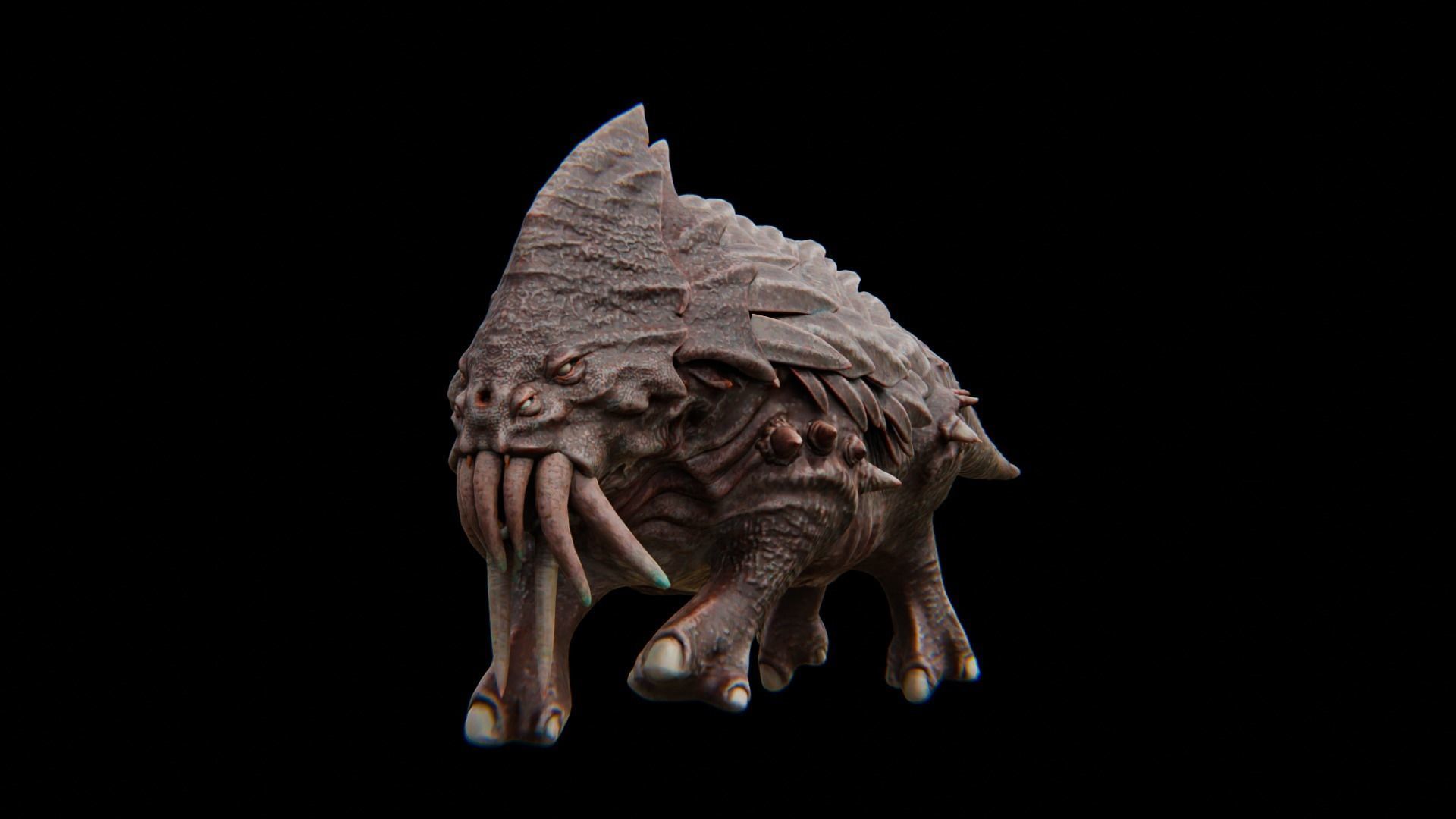Behemoth Alien Creature Low-poly 3D model_22