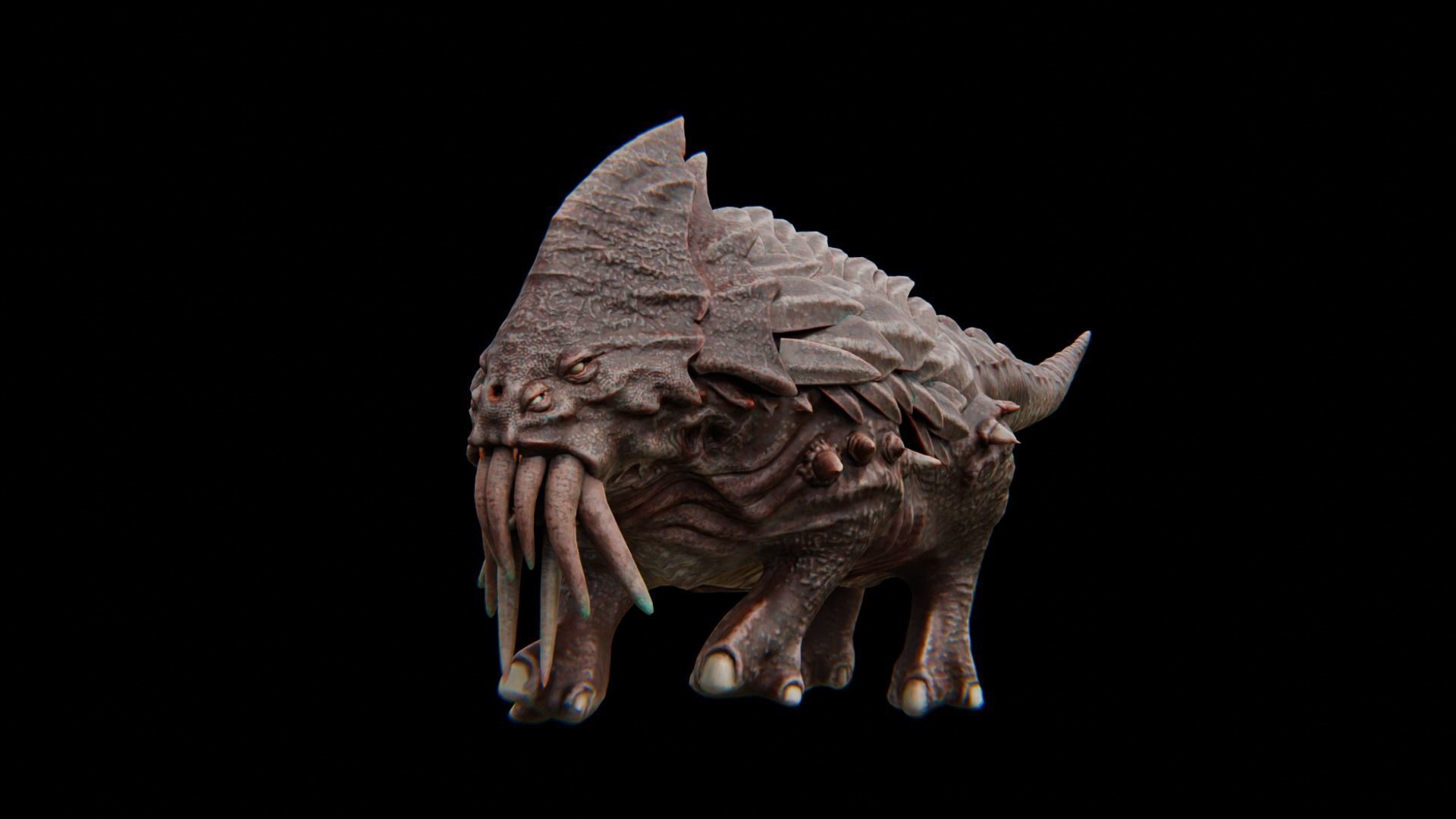 Behemoth Alien Creature Low-poly 3D model_24