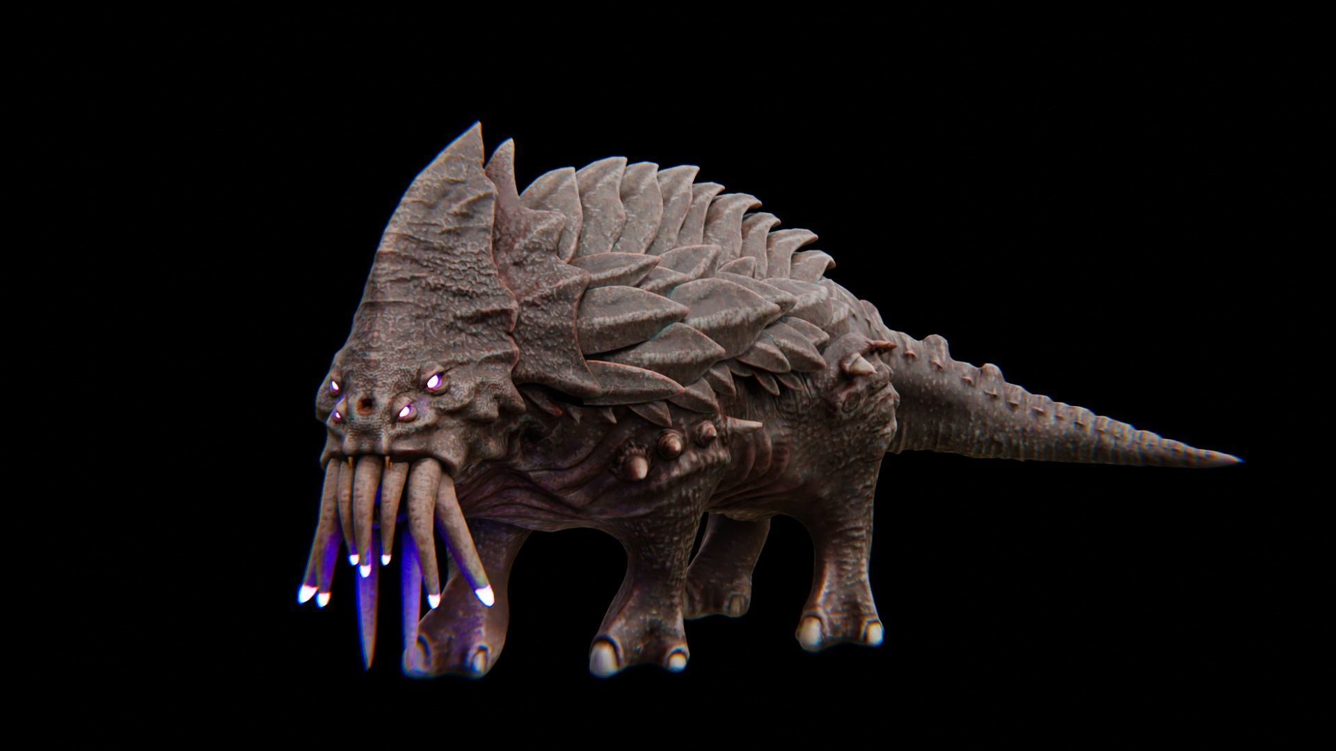 Behemoth Alien Creature Low-poly 3D model_21