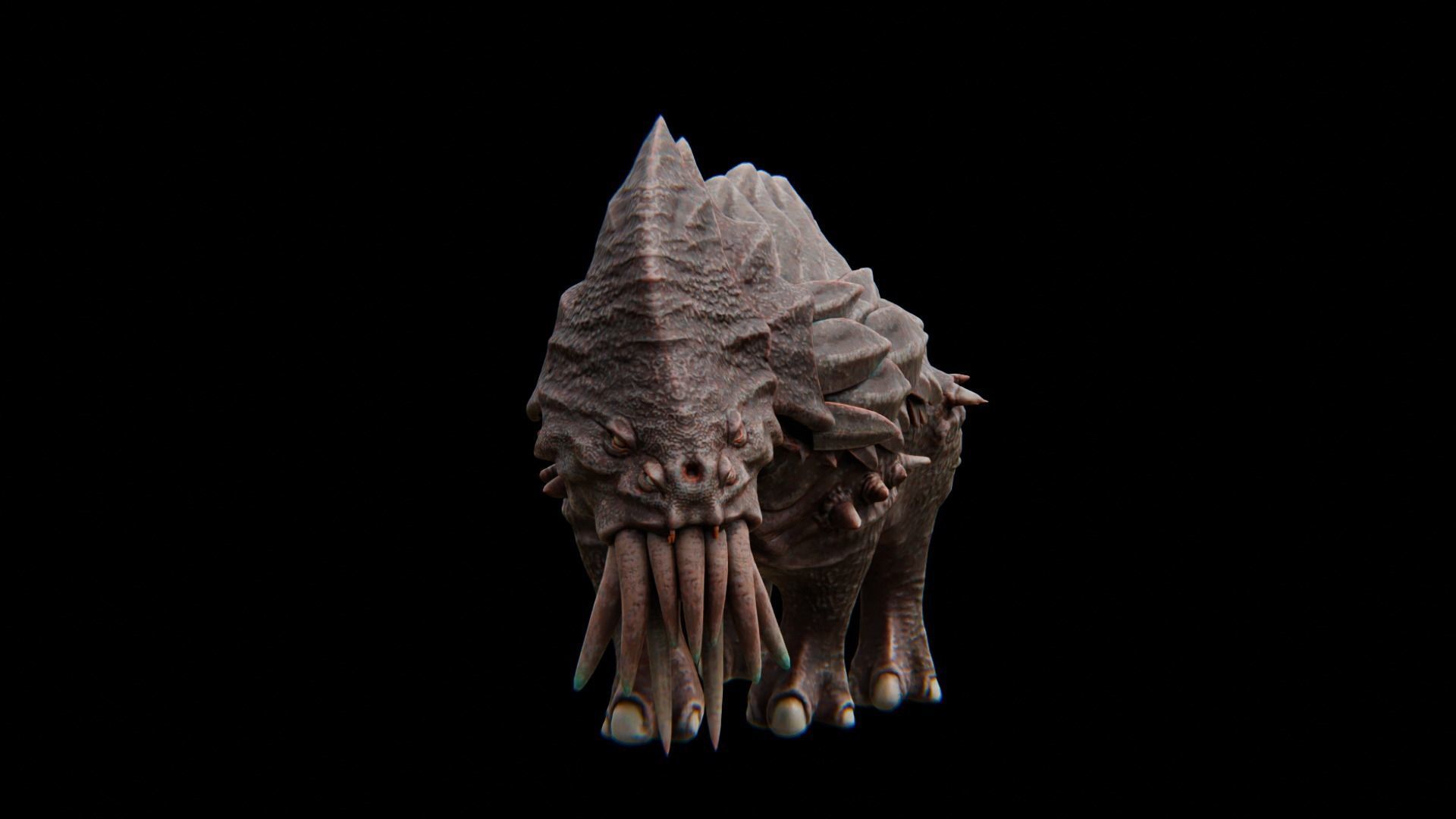 Behemoth Alien Creature Low-poly 3D model_6