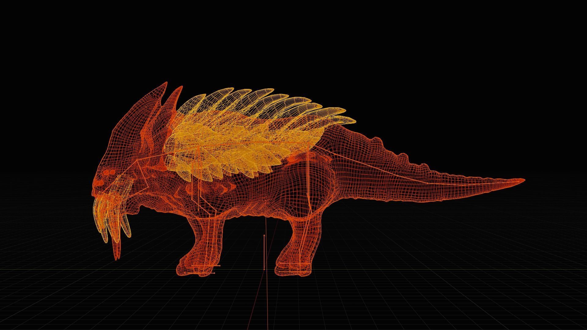 Behemoth Alien Creature Low-poly 3D model_14