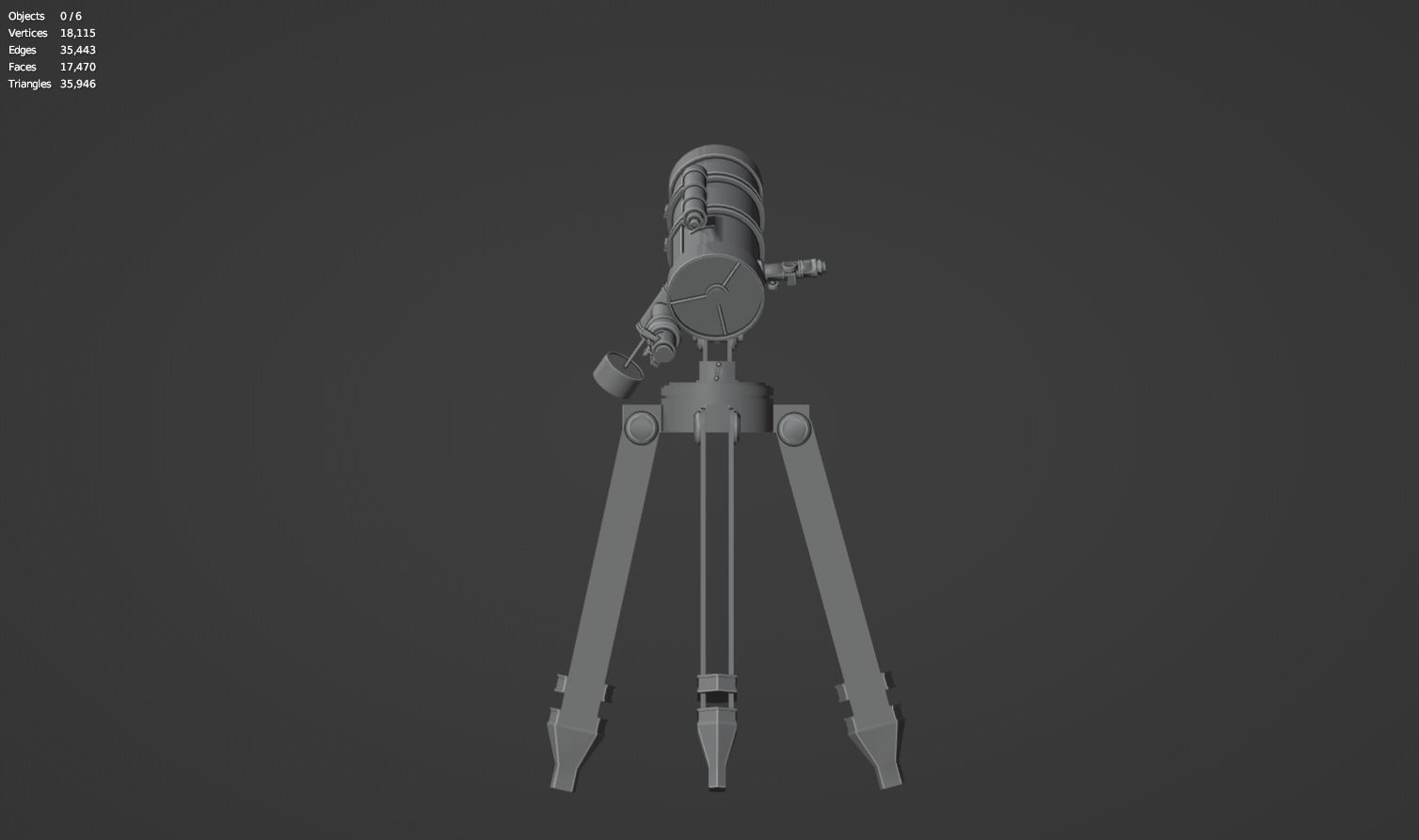 Astronomical Telescope - 3 - Untextured 3D model_8