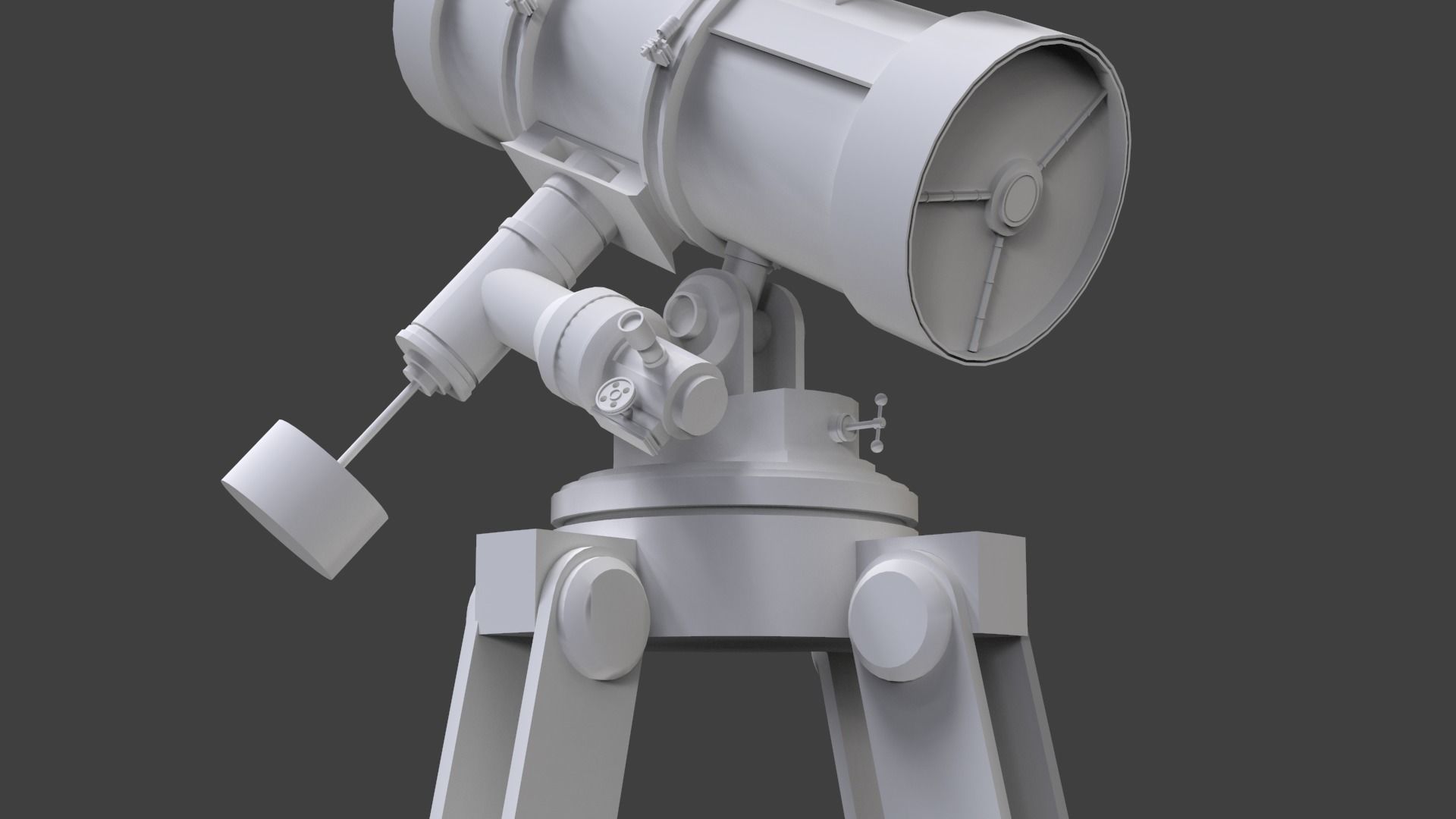 Astronomical Telescope - 3 - Untextured 3D model_3