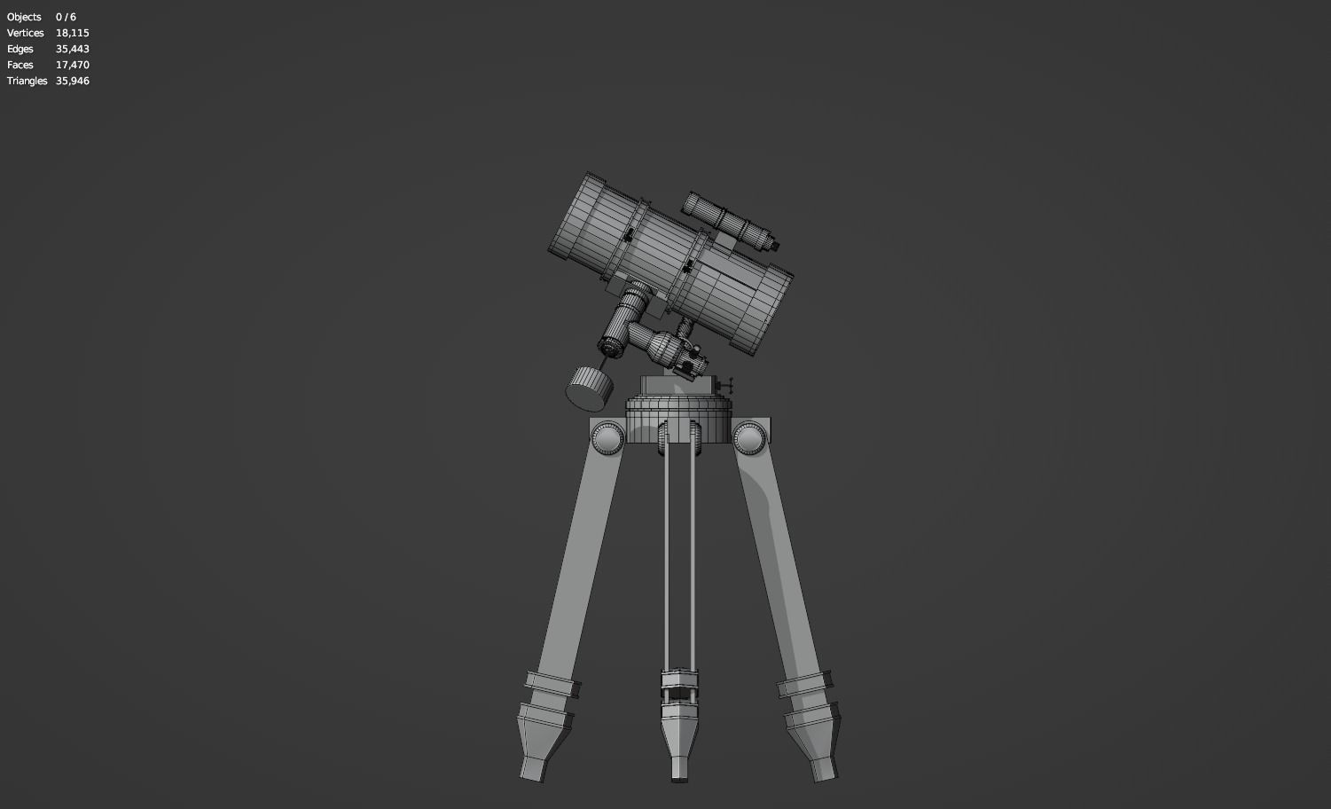 Astronomical Telescope - 3 - Untextured 3D model_15