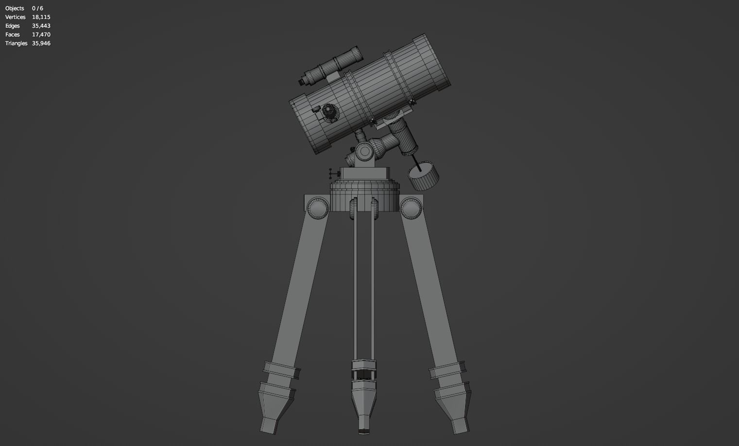 Astronomical Telescope - 3 - Untextured 3D model_16