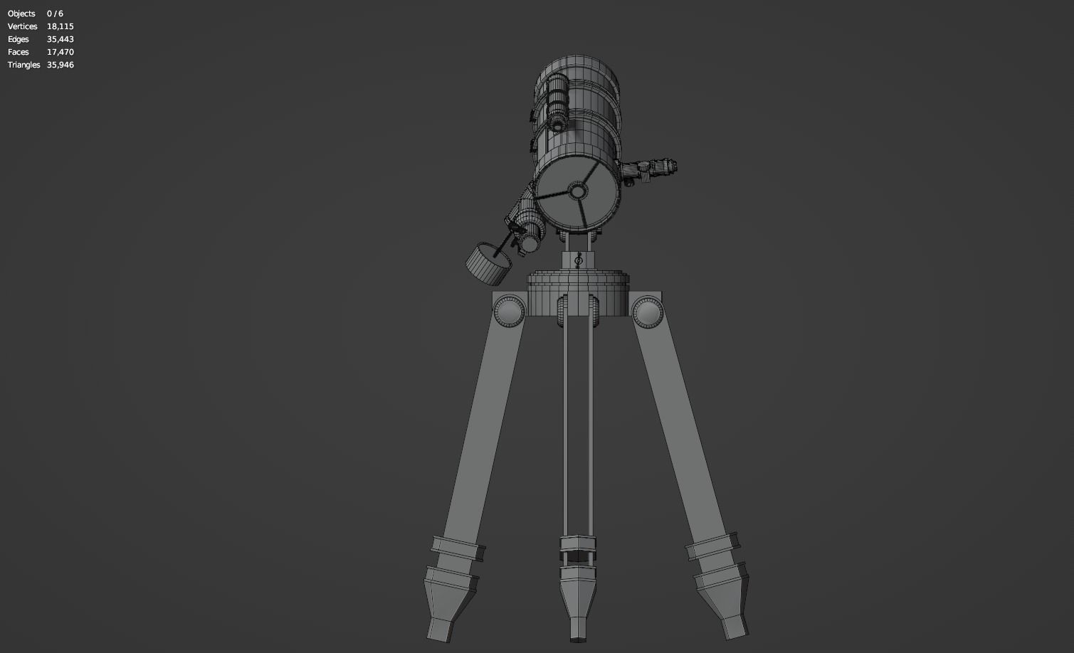 Astronomical Telescope - 3 - Untextured 3D model_13
