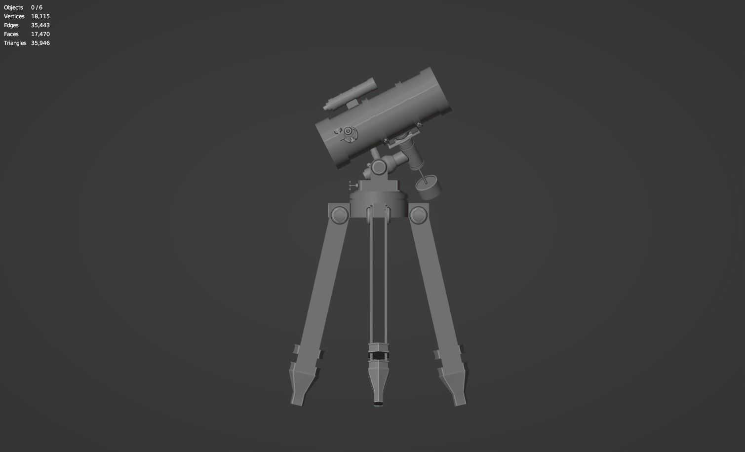 Astronomical Telescope - 3 - Untextured 3D model_9