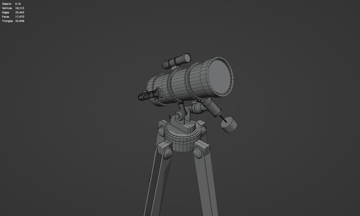 Astronomical Telescope - 3 - Untextured 3D model_12