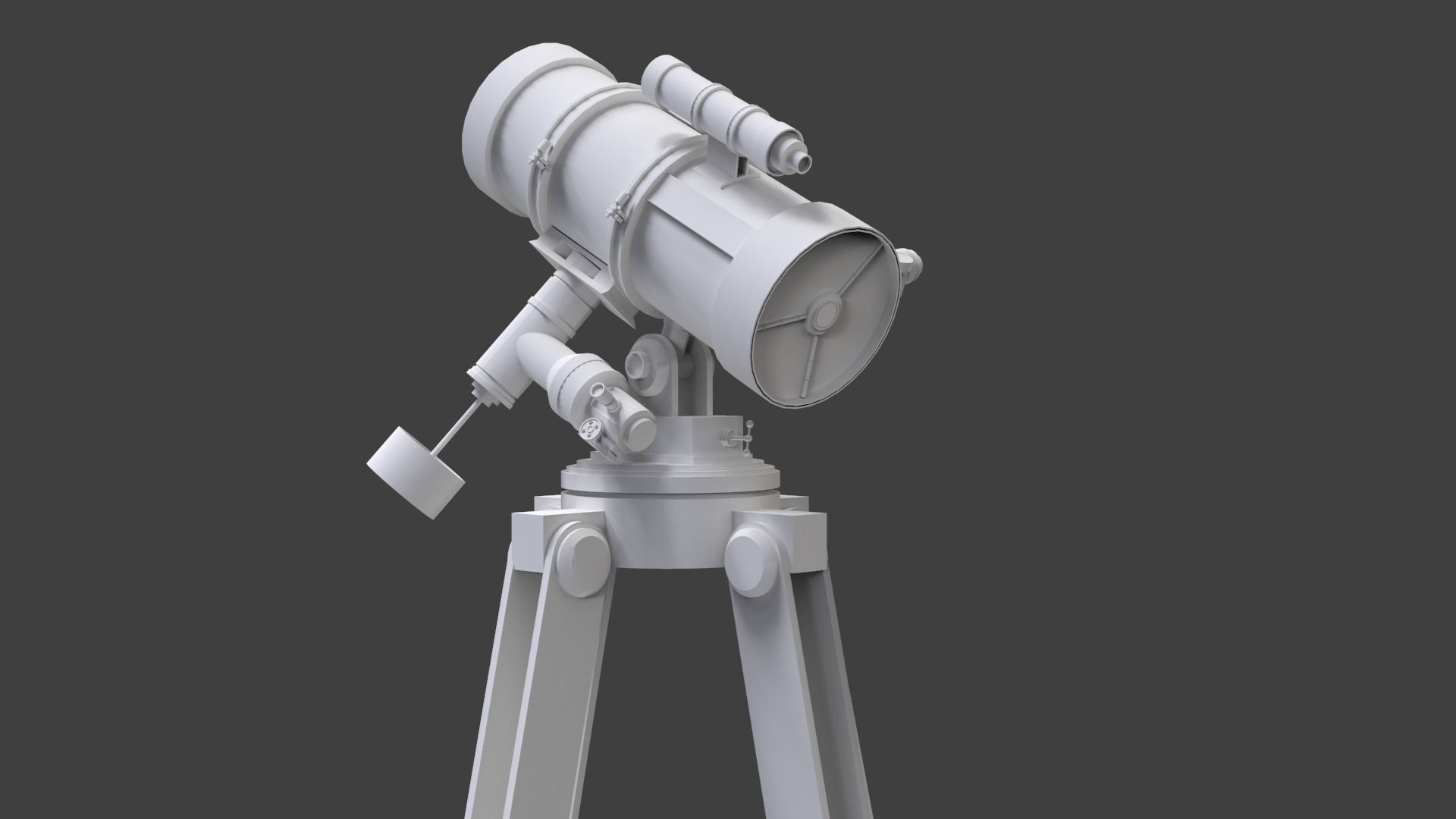 Astronomical Telescope - 3 - Untextured 3D model_4