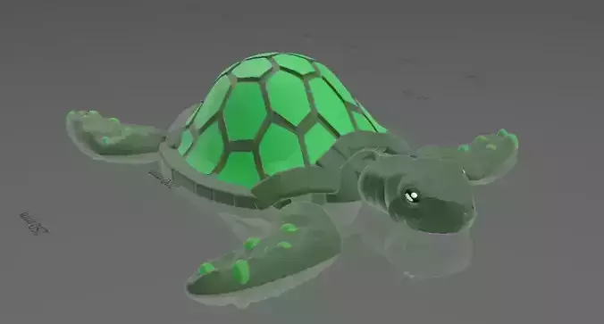 turtle articulated  3D print model