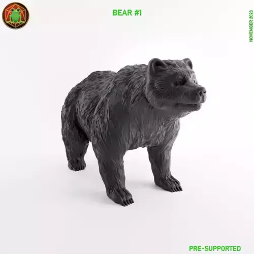 Bear 1 - STL - RPG MINIATURE