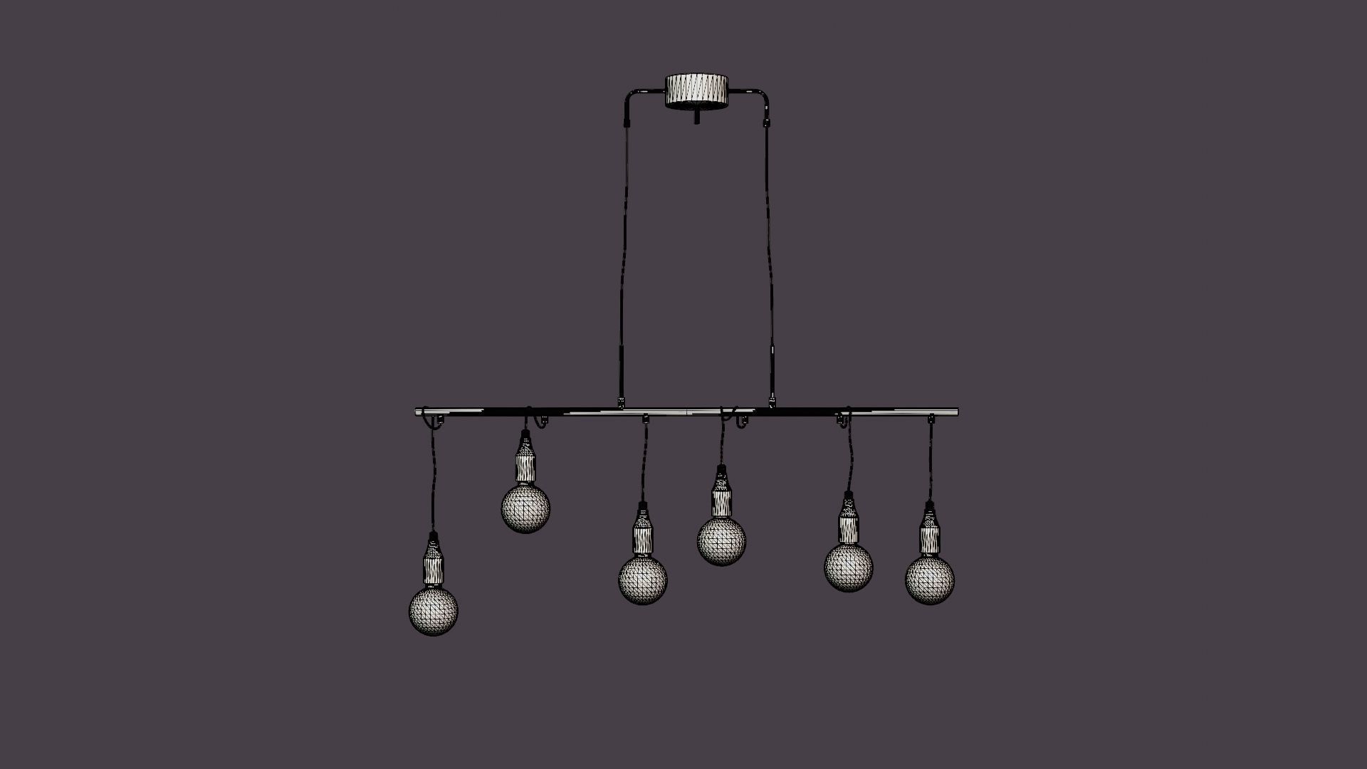 Skyline Ceiling Lamp Low-poly 3D model_6