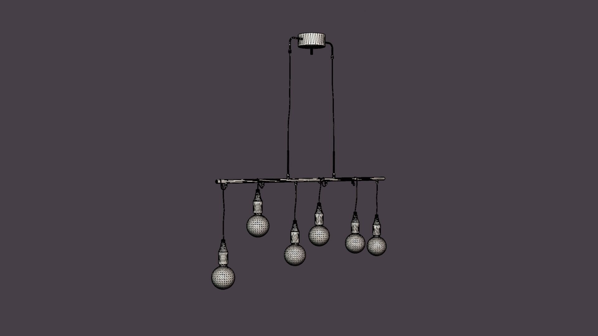 Skyline Ceiling Lamp Low-poly 3D model_7