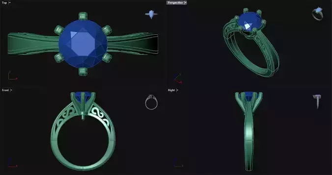 6 Prong Cathedral Engagement Ring