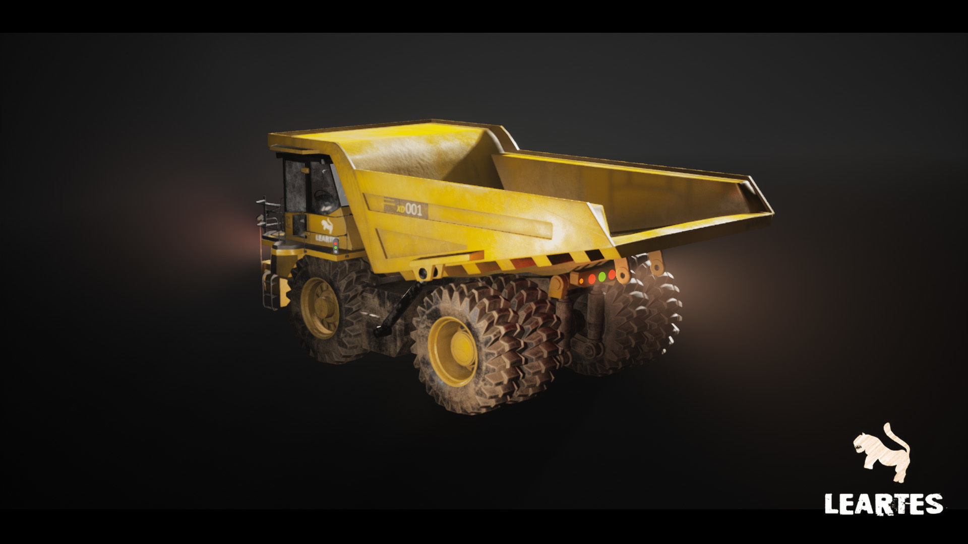 Driveable Animated Construction Truck Low-poly 3D model_10