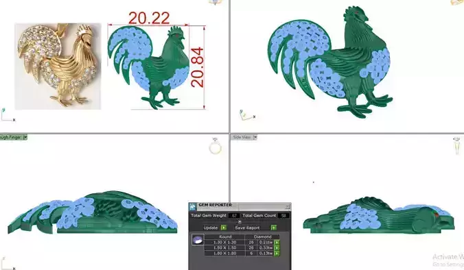 pendant Chicken 3D print model