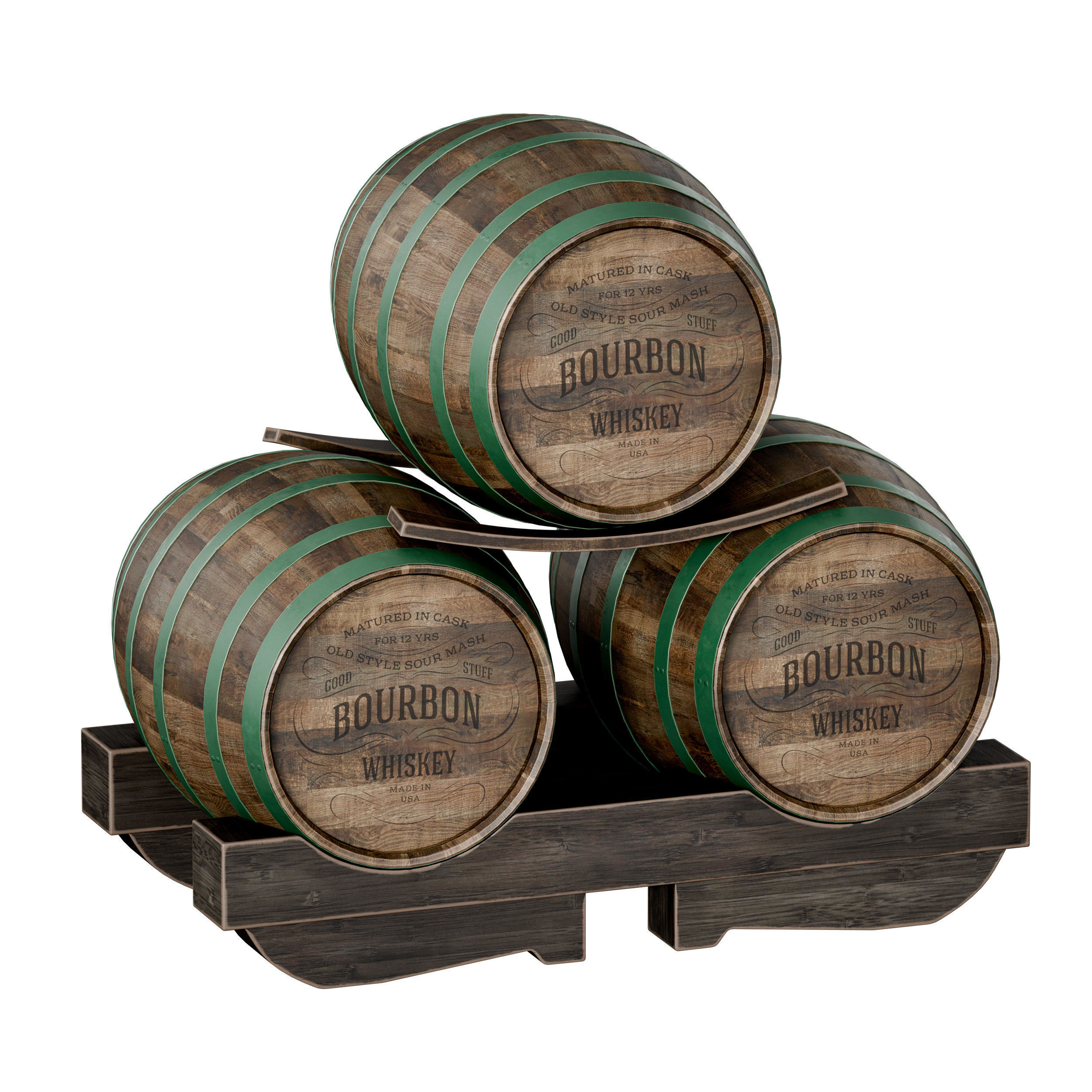 Wooden barrels 3D model_5