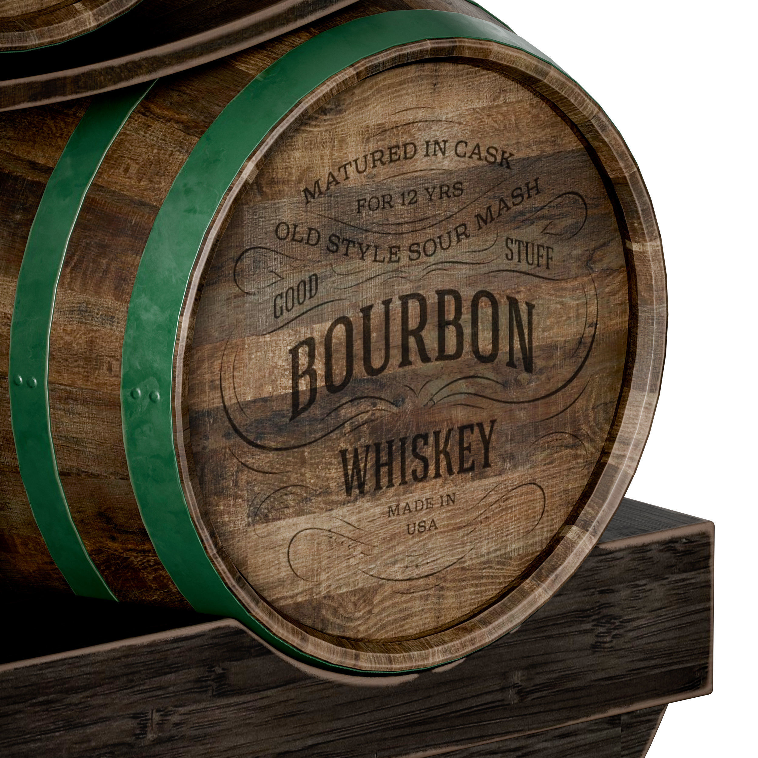 Wooden barrels 3D model_11