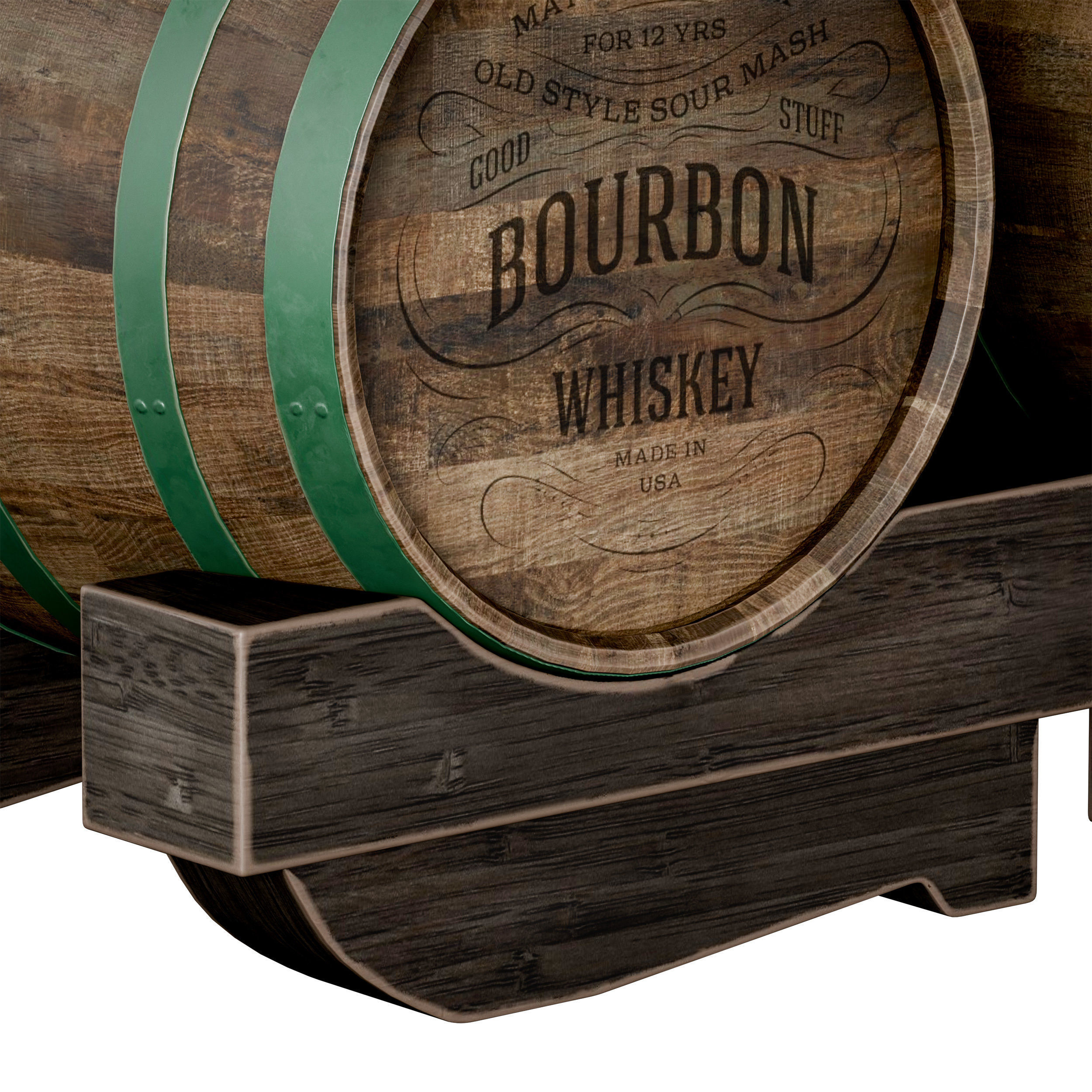 Wooden barrels 3D model_9