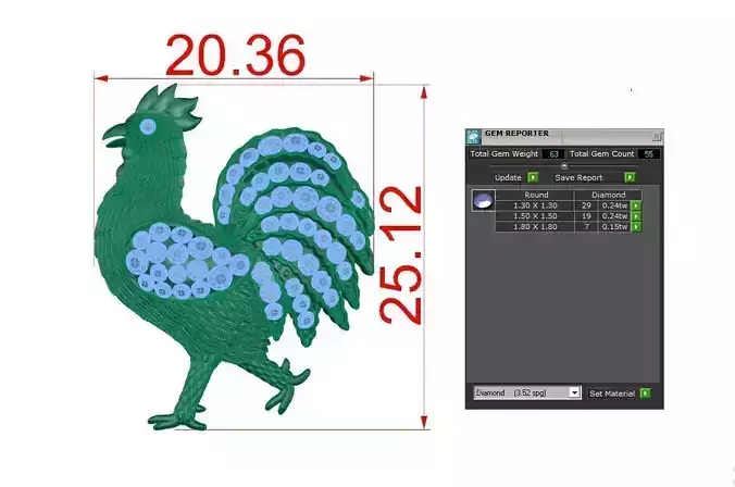 pendant Chicken44 3D print model