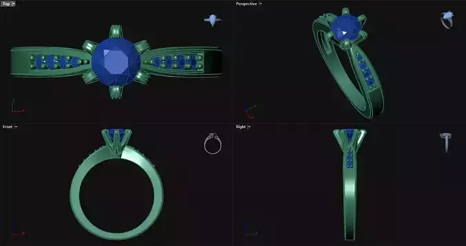 6 Prong Peg Head Engagement Ring 