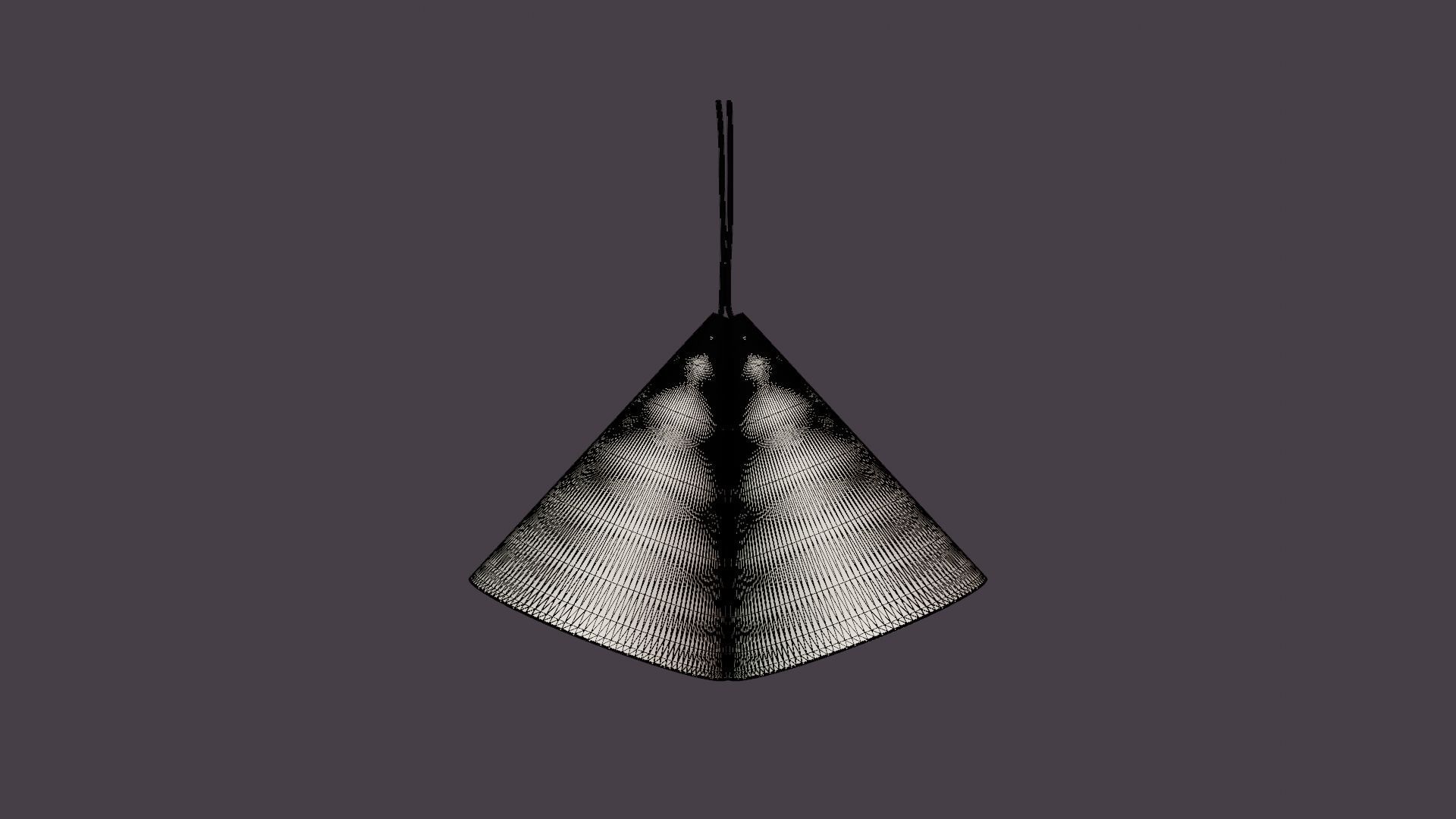 Swirl White Ceiling Lamp Low-poly 3D model_6