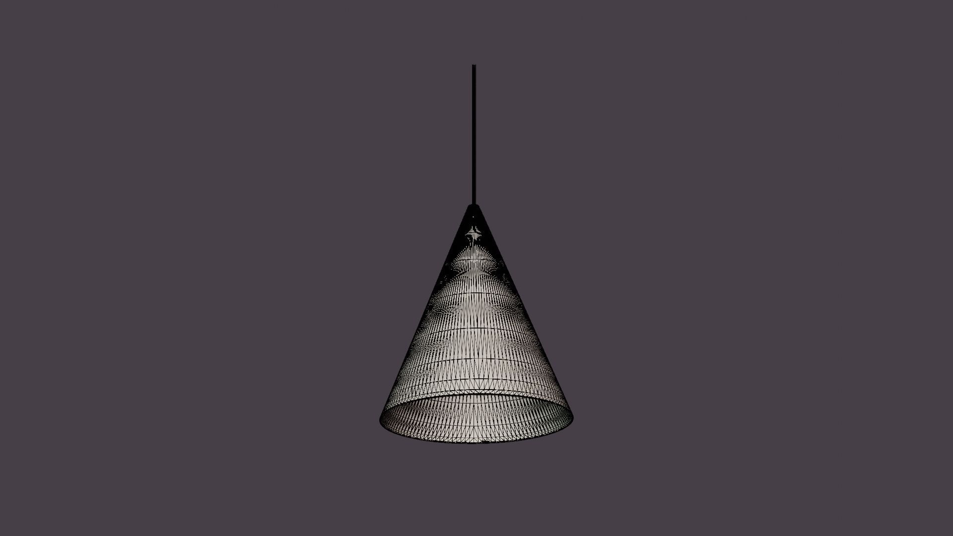 Swirl White Ceiling Lamp Low-poly 3D model_8
