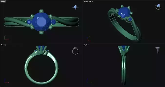 6 Prong Bypass Engagement Ring 