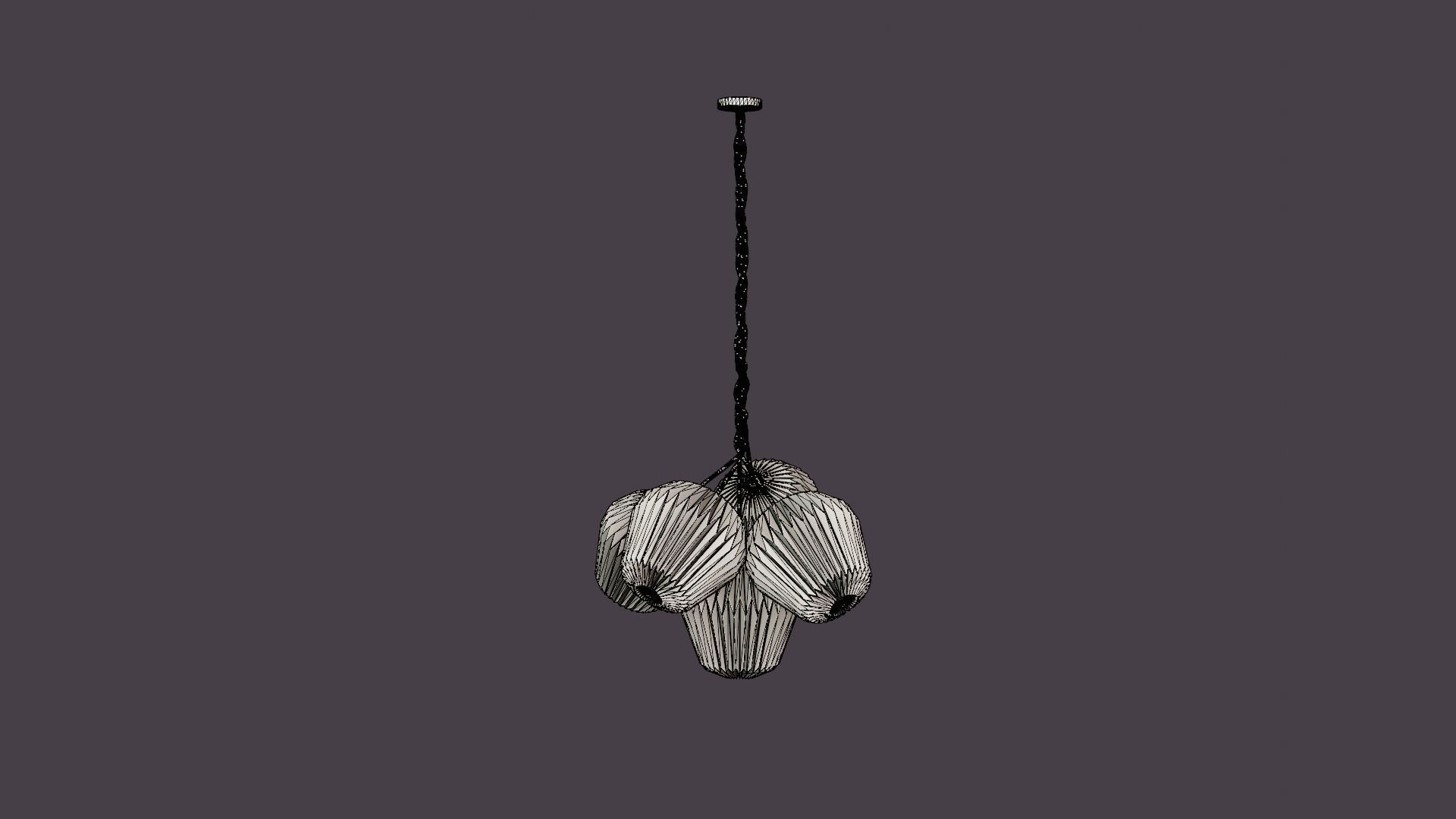 The Bouquet Ceiling Lamp Low-poly 3D model_8