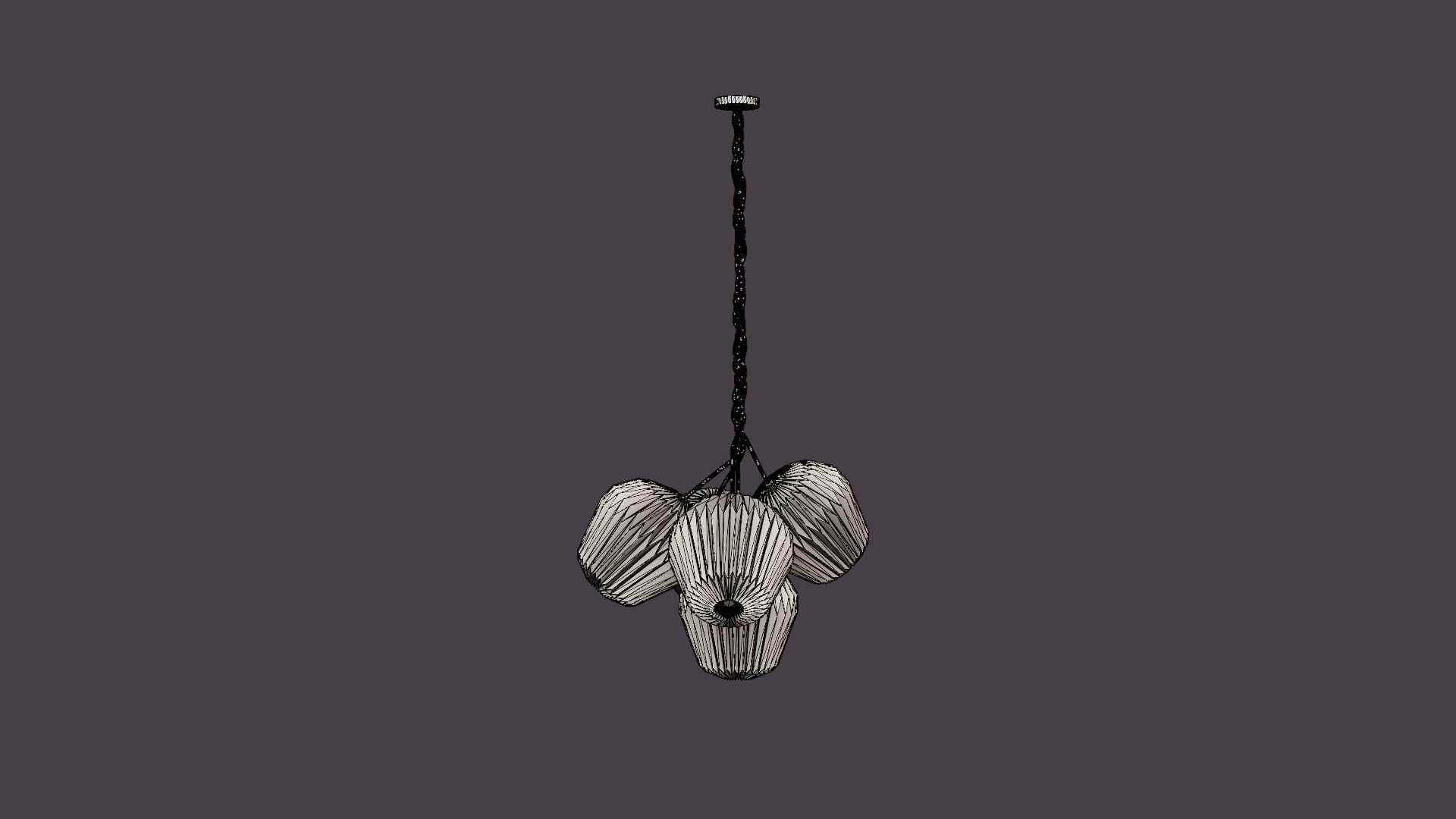 The Bouquet Ceiling Lamp Low-poly 3D model_7