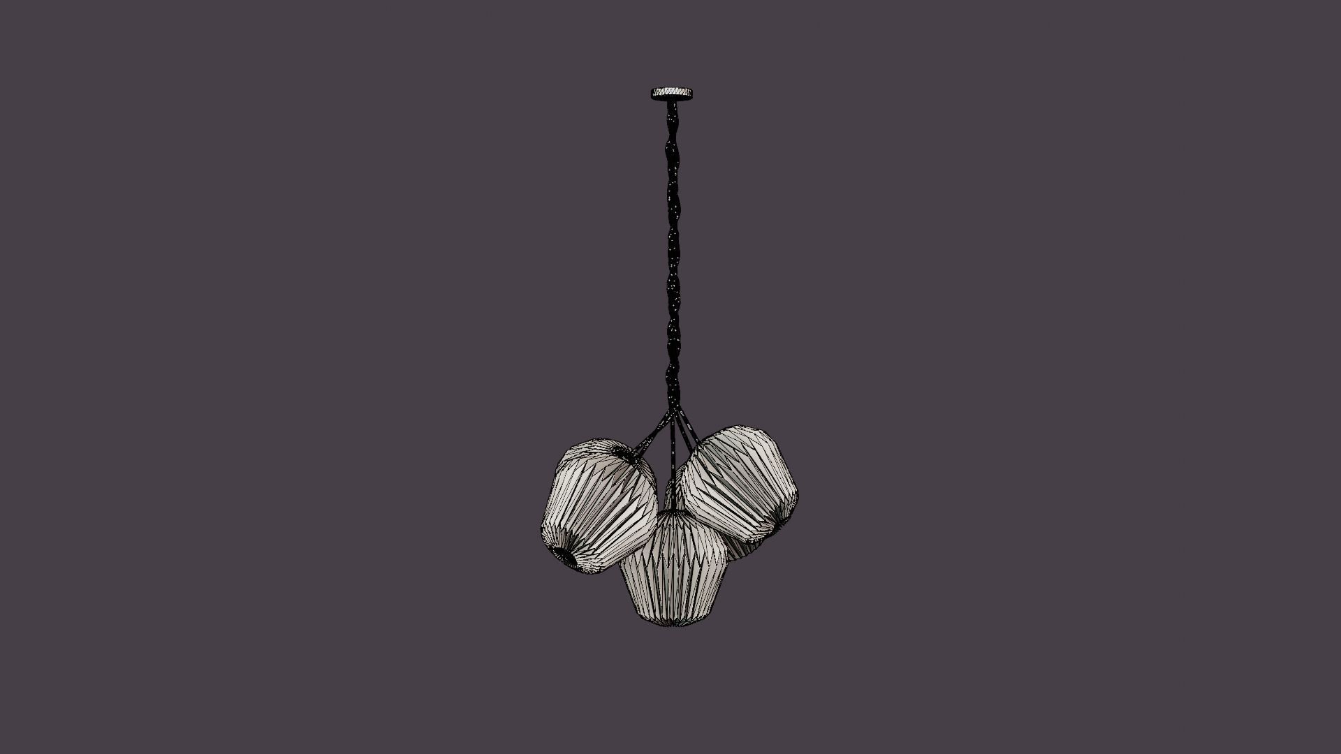 The Bouquet Ceiling Lamp Low-poly 3D model_6