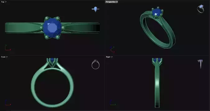 6 Prong Decorative Engagement Ring 