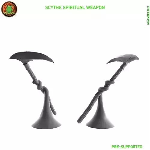 Scythe Spiritual Weapon - STL - RPG MINIATURE 3D print model