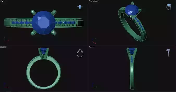 Peg Head Engagement Ring with sidestones 